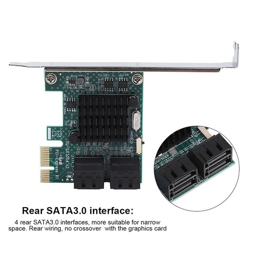 SATA 3.0 Expansion Card 4-Port PCIE to SATA 3.0 Expansion Controller Card Adapte - Picture 6 of 12