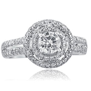 Double-Halo-1-25-Ct-Round-Cut-Diamond-Engagement-Ring-14k-White-Gold-Split-Shank