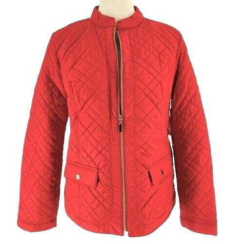 Charter Club Women's Quilted Mandarin-Collar Jacket  Red Size Small main image 1