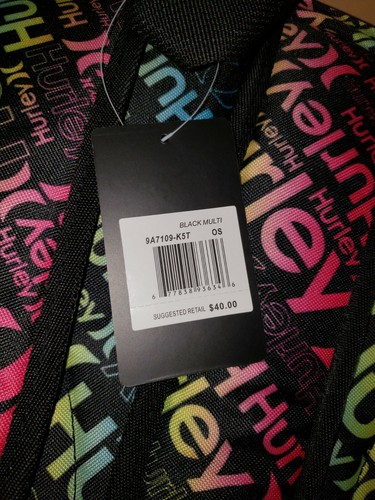 HURLEY BACKPACK DAWN PATROL BLACK ONE SIZE New - Picture 6 of 7