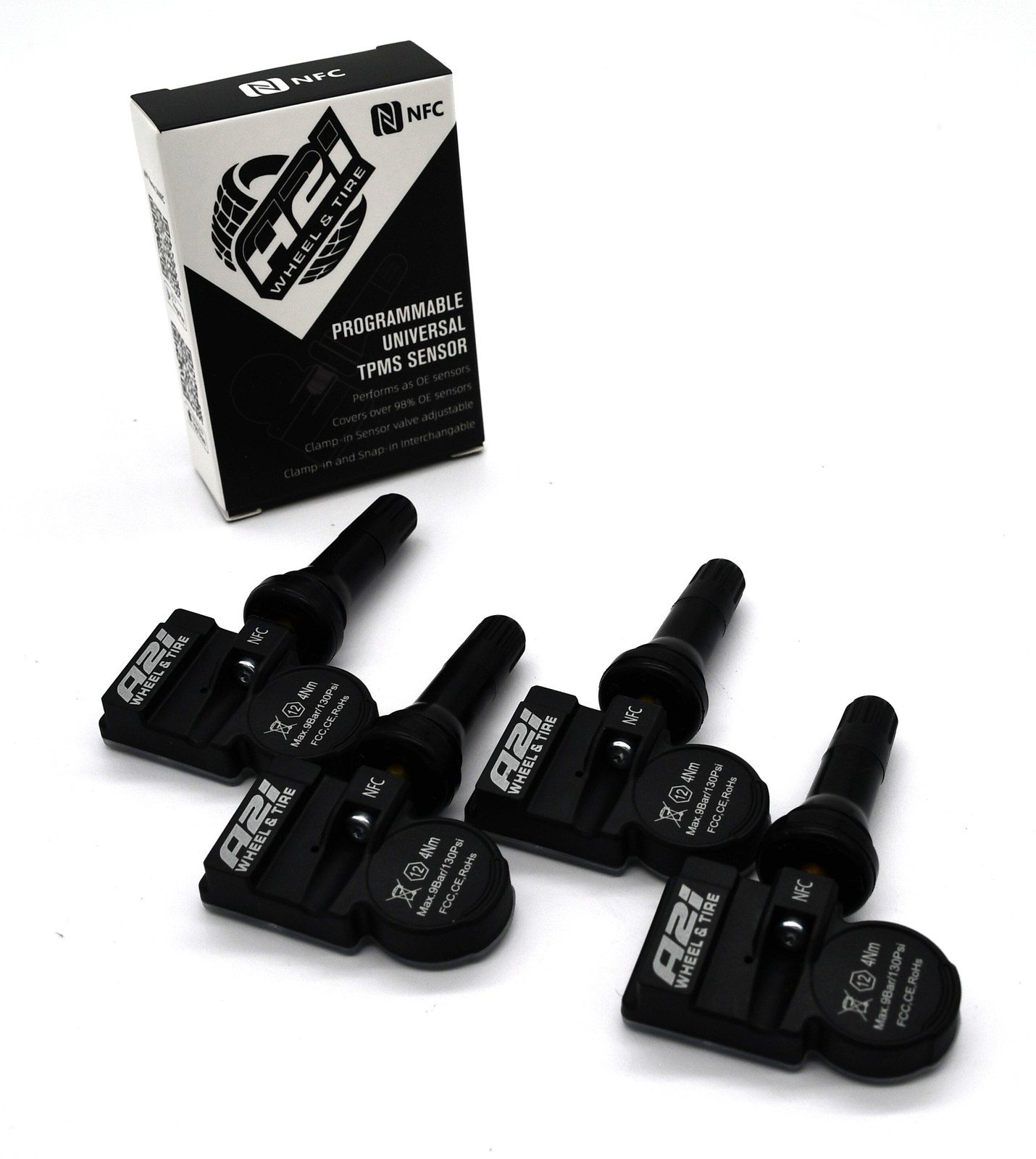 Set 4 TPMS Tire Pressure Sensors 433Mhz Rubber fits 17-18 McLaren 570GT