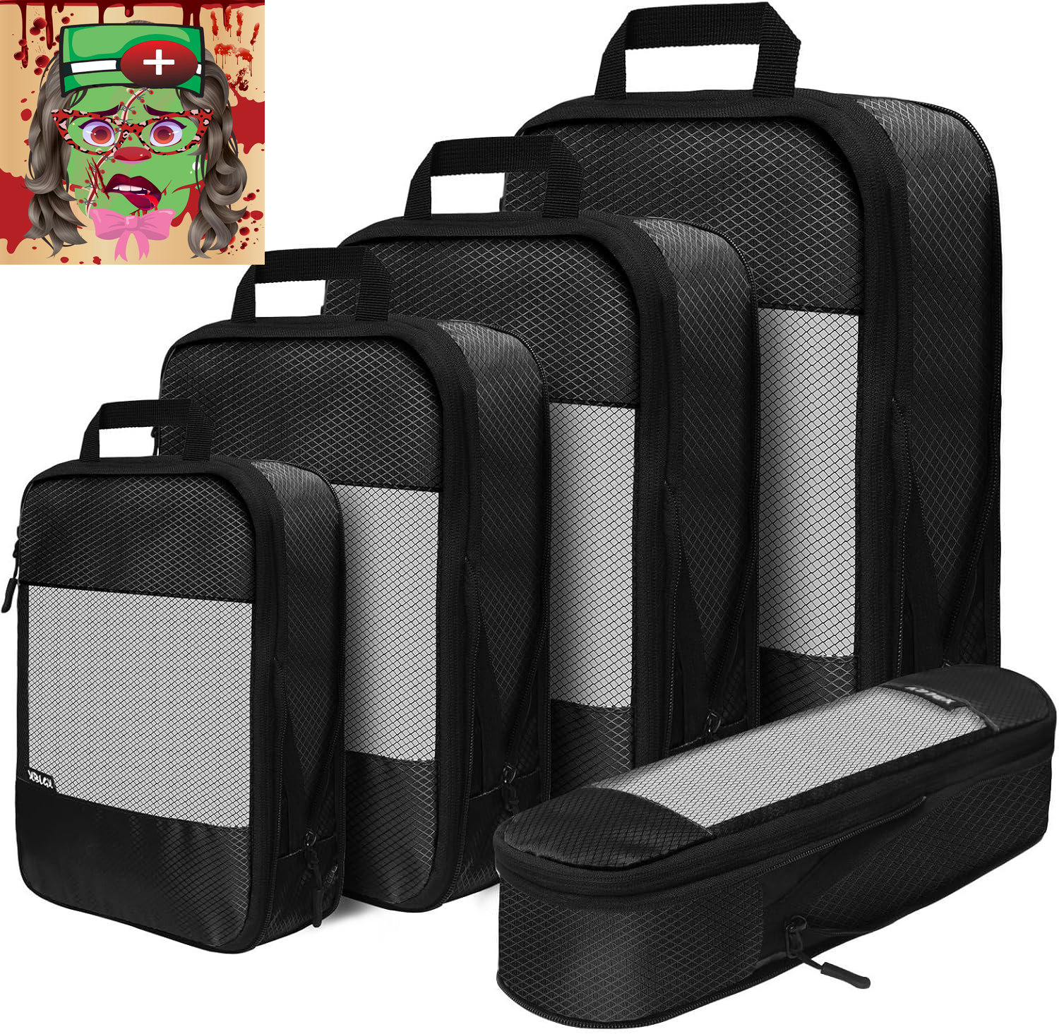 Compression Packing Cubes for Travel,5 Set of Packing Cubes for Suitcases,Compre