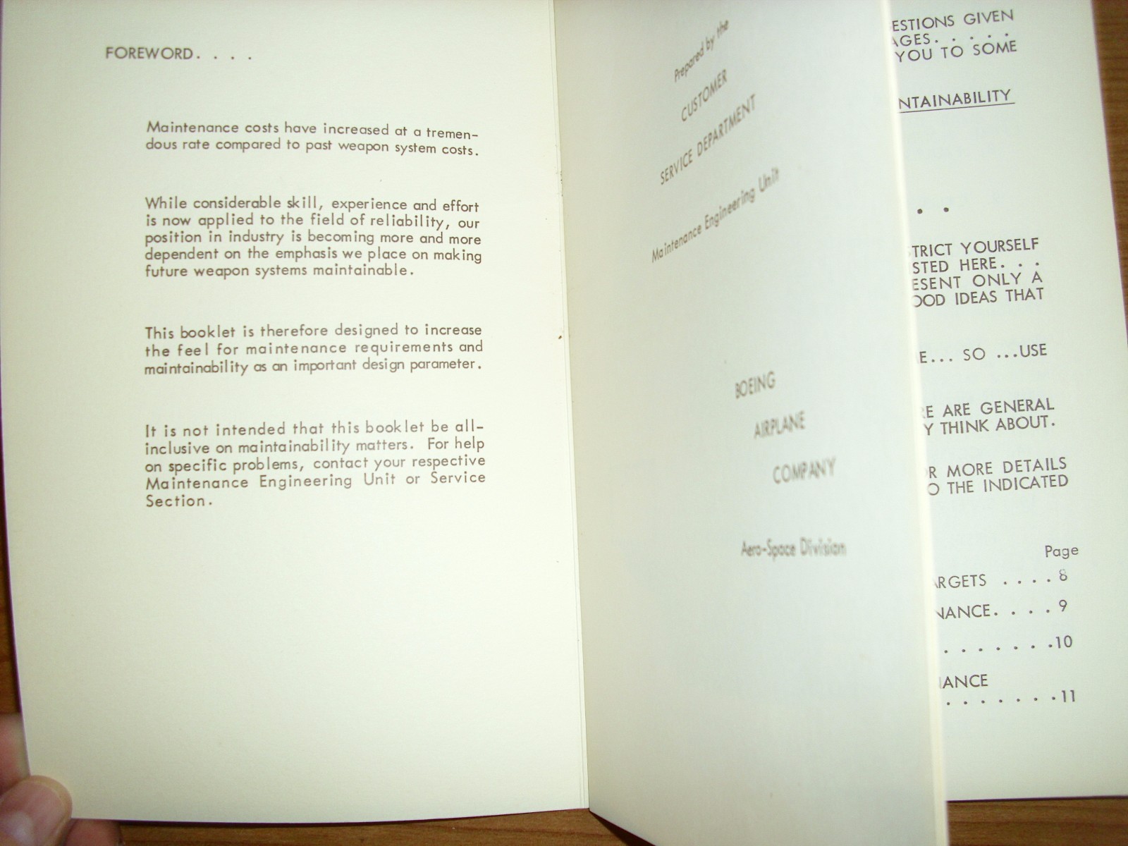 Boeing Aerospace MAINTAINABILITY Pamphlet