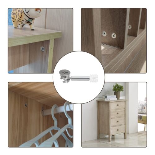 Furniture Cam Fitting with Dowel Screws and Pre-Inserted Nut for Cabinet Conn... - Picture 5 of 5