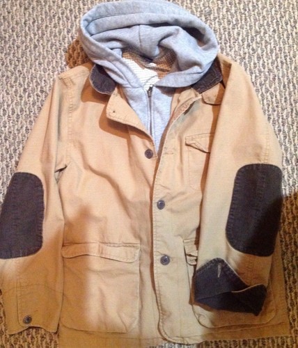 Gap Kids Boys Jacket Hood Lining Zip Warm Storm Beige Size XL(12) - Picture 3 of 9