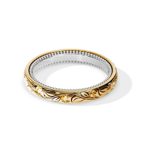 Oferta Black Friday Mujer Banda de Compromiso Fina 18k Multi Tono Oro Anillo Talla 7 8 9