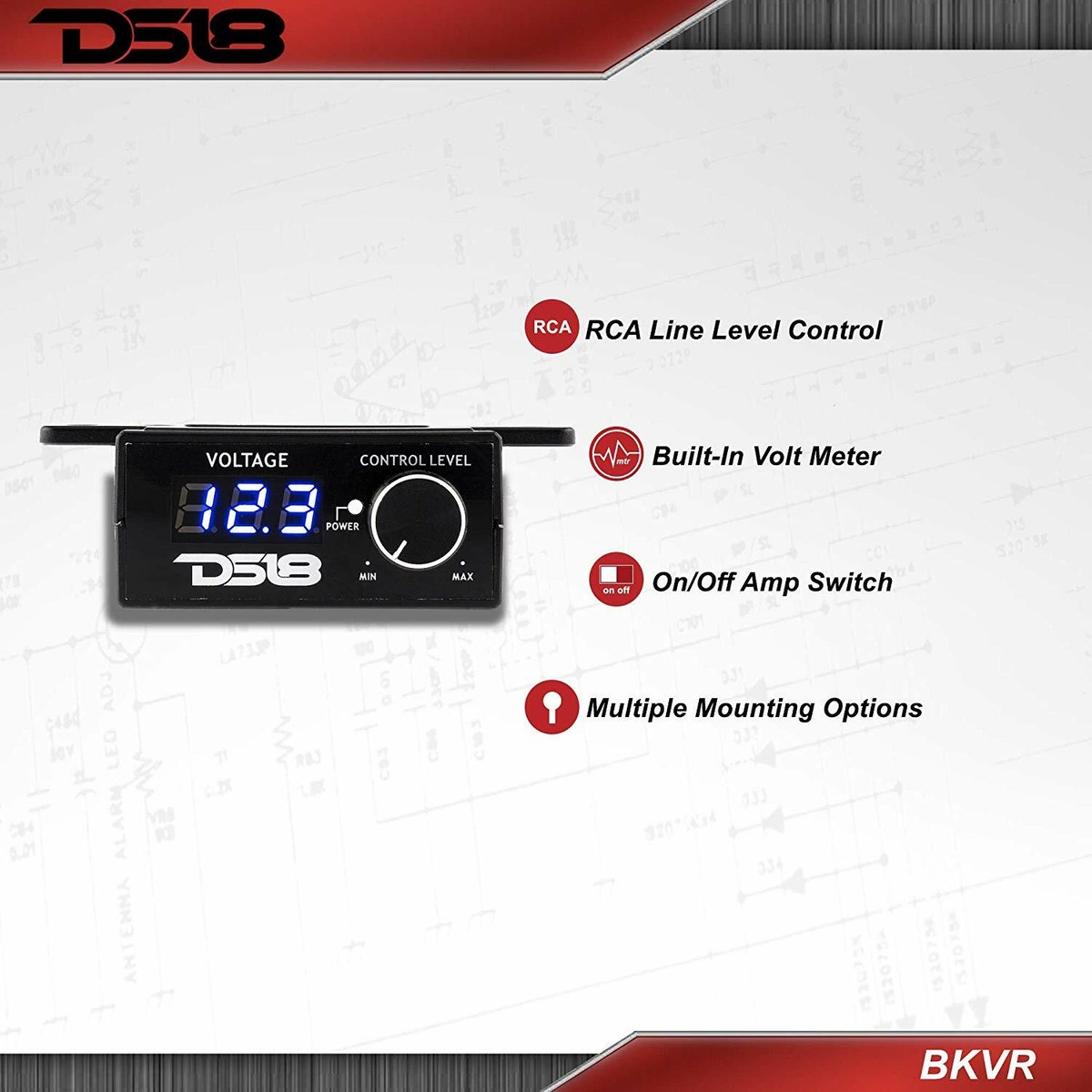DS18 BKVR Universal Car Amp Volume Remote Bass Knob 12V DS18 BKVR Universal Car Amp Volume Remote Bass Knob 12V