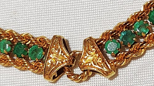 7,86 Karat 131 Smaragd 14K Gold 7 mm Kette 19,5 Zoll Tennis Halskette geschätzt $ 6200 US - Bild 13 von 24