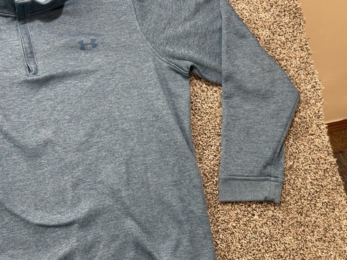 Under Armour Cold Gear Langarm Fleece Pullover - Herren Gr. 2XL - 1/4 Reißverschluss türkis - Bild 4 von 11