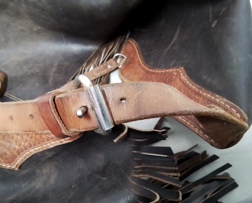 Rodeo Fringed Dark Brown Leather Chaps - Picture 18 of 18