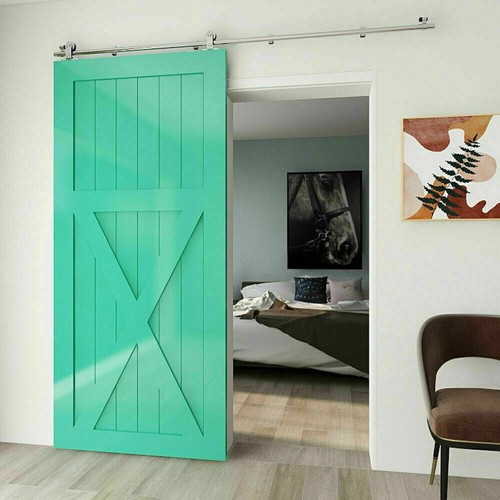 4-16FT Sliding Barn Door Hardware Track Kit, Stainless Steel Heavy Duty Sturdy - Picture 14 of 35
