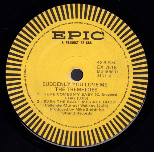 The TREMELOES Suddenly You Love Me EP SirH70 - 第 4/4 張圖片