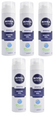 5 x Nivea Men Sensitive Skin Shaving Gel 200ml Chamomile & Witch Hazel Extract 22.99 per litre