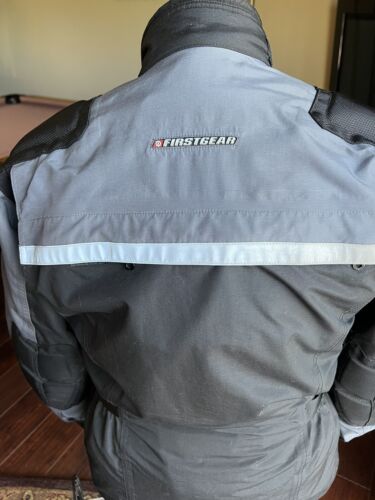 First Gear Motorcycle Jacket Kilimanjaro Padded Black Hypertex Reflective Mens M - 第 3/12 張圖片