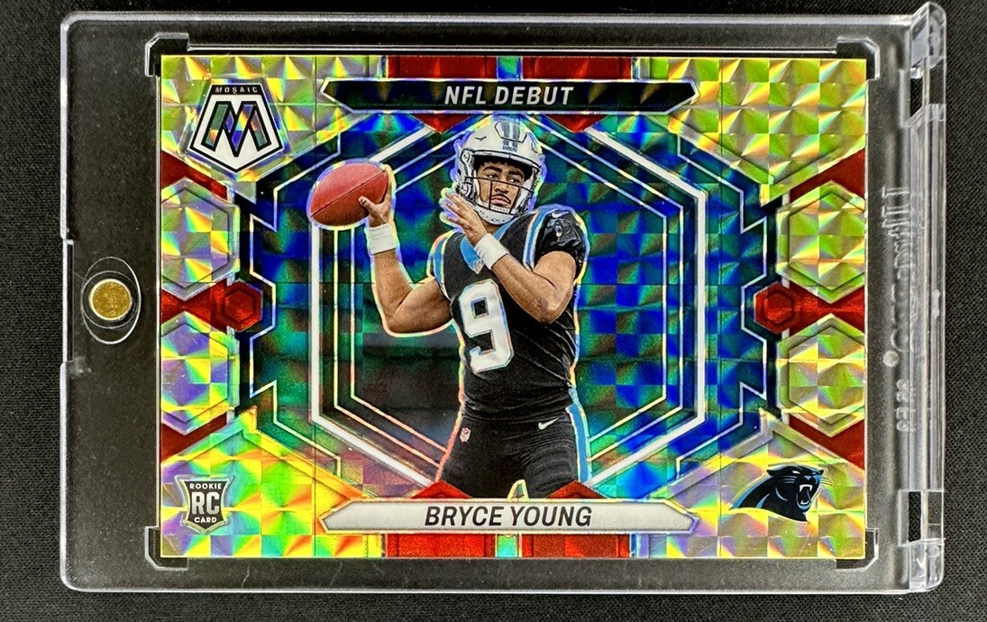 2023 Panini Mosaic Bryce Young NFL Debut Choice Red & Yellow Prizm /80 Rookie RC