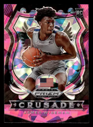 2020 Panini Prizm Draft James Wiseman RC Rookie Crusade Pink Ice #82