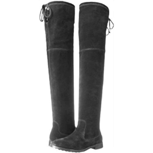 Aldo Barra-91 Black Suede Over the Knee Tie Back Boots Women's Size 8 - Picture 11 of 11