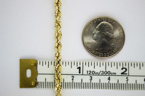 COLLANA GIALLA CATENA CORDA ORO MASSICCIO 18 KT 2MM ~ 6MM 16" ~ 30" PER UOMO DONNA - Foto 4 di 5