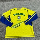Brasil Soccer Shirt Youth Extra Large Yellow Blue Long Sleeve Futbol Boys