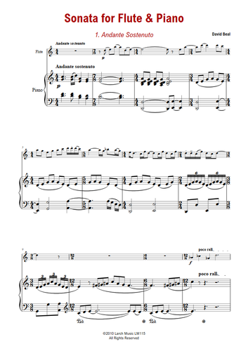 Sonata for Flute & Piano - Flute & Piano Sheet Music - Picture 2 of 5