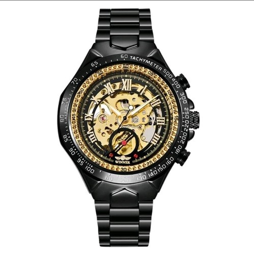 WINNER Men's Automatic Self wind Mechanical Stainless Steel Skeleton Watch UK - Picture 7 of 12