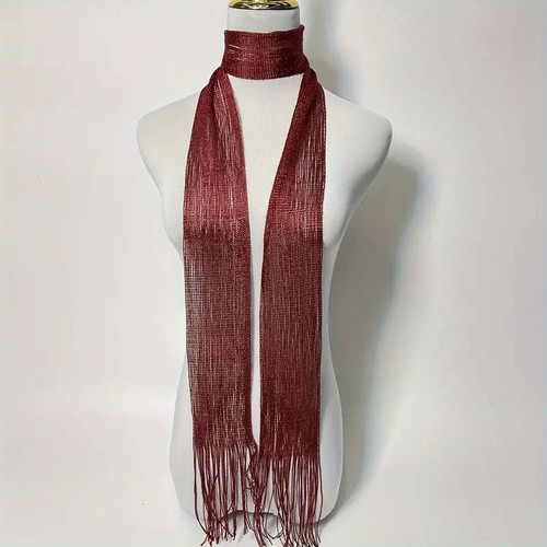 Women Sequins Neck Tie Scarf Neckerchief Evening Long Thin Skinny Glitter - - Picture 17 of 29