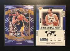 Pau Gasol Optic Winner Stays 7 & Marc Gasol International Ticket Insert 6 Lakers