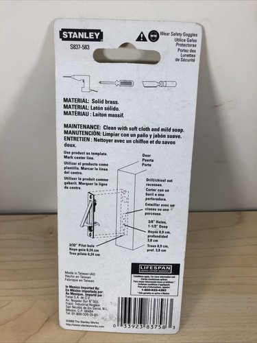 National Hardware S837-583 Door Edge Pull 3-7/8" For Pocket Doors Solid Brass - Picture 3 of 4