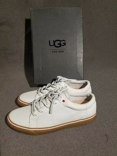 UGG!!!!Size9US/EU42.BROCK LUXE LEATHER WATERPROOF LACE SNEAKERS white low top - Picture 4 of 12
