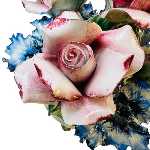 Vintage Capodimonte Italian Porcelain Flower Arrangement Centerpiece Large Heavy - Picture 6 of 24