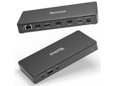 Plugable USB C Docking Station Dual Monitor 2 HDMI Ports, Laptop Charging, Dual