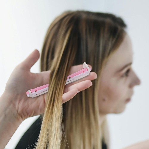 24 piezas rodillos de barra permanente de dos colores rizadores de cabello coloridos para cortos - Imagen 2 de 12