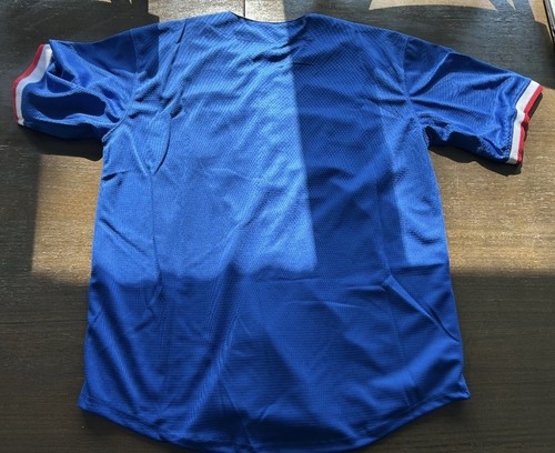 Texas Rangers Baseball L MLB Fast Ship New Adult Men HOF Large Home Jersey Blue - Picture 3 of 3