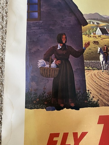Póster artístico vintage Ireland Fly Twa Trans World Airlines - 100x70 cm. - Imagen 7 de 8