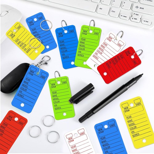 500 Pcs Key Tags with Labels Car Dealership 1.38 x 2.99 inches, Bright Colors  - Picture 5 of 7