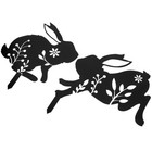  2Pcs Acrylic Rabbit Yard Arts Decorative Rabbit Shaped Yard Stake Lawn Rabbit