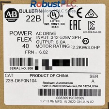 New 22B-D6P0N104 Allen-Bradley Powerflex 40 AC Drive 3.0Hp 2.2kW 22BD6P0N104