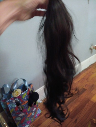 26-inch CHOCOLATE BROWN Big Waves Synthetic Hair Ponytail - Picture 5 of 6