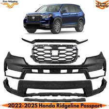 Front Bumper Cover & Grille Assembly Kit For 2022-2025 Honda Ridgeline Passport