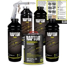 Raptor Black Urethane Spray-On Truck Bed Liner Kit, Protective Paint with 