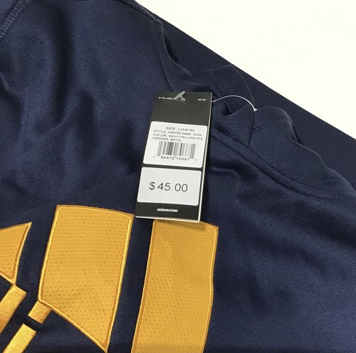 Adidas Boy's Lightweight Hoodie in Navy and Yellow Size 14/16 - Picture 4 of 4