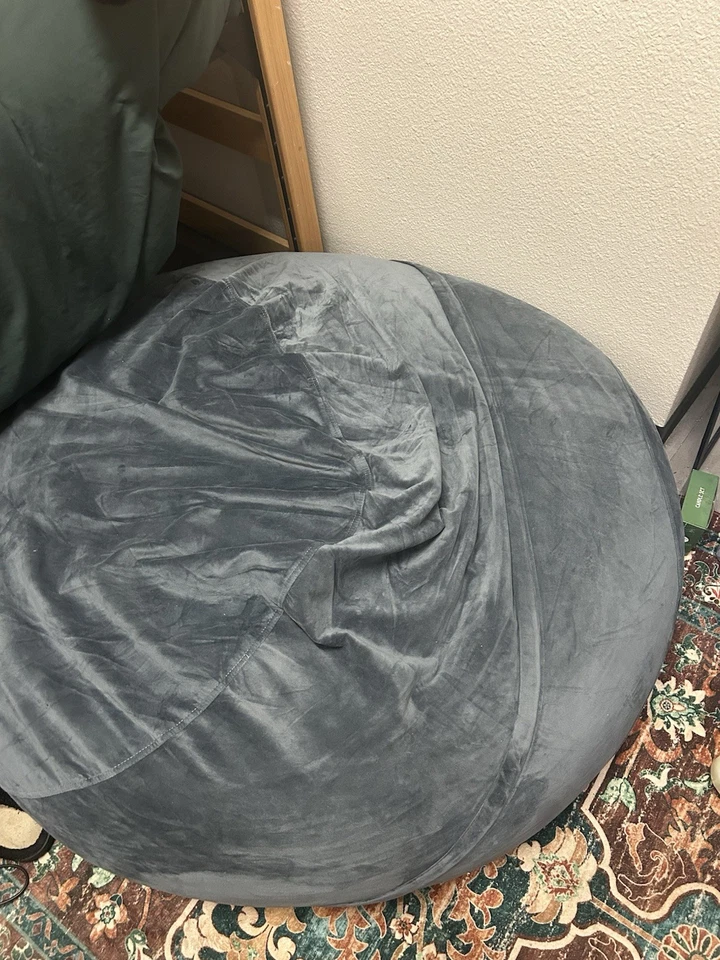 Silla bolsa de frijoles de 4 pies, sillas bolsa de frijoles de espuma viscoelástica para adultos con relleno, Rou... Foto 2 de 3