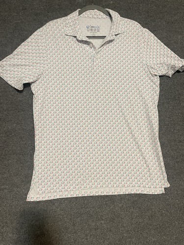 Herren IBKUL Kurzarm Boot Print UPF 50+ Nylon Stretch Polo Golf Shirt Medium - Bild 4 von 10
