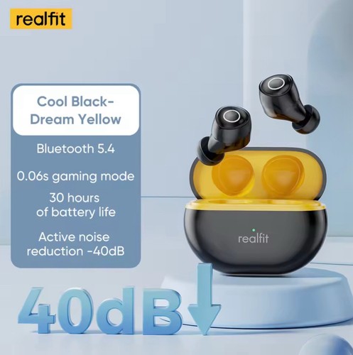 Realfit F4 Mini ANC Earbuds🎧Bluetooth Noise Cancelling Wireless HIFI Bass-BLACK - Bild 7 von 7