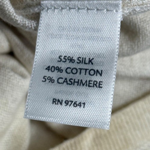 J Jill Silk Cotton Cashmere Blend Beige Ivory Floral Lightweight Sweater sz XL - Picture 15 of 17