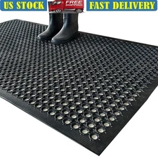 Heavy Duty Rubber Drainage Mat Non Slip Commercial Kitchen Indoor Outdoor Use