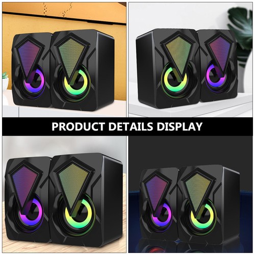 Pairs USB Powered RGB Gaming Speakers for Computer Monitor Laptop PC Desktop - Afbeelding 10 van 12