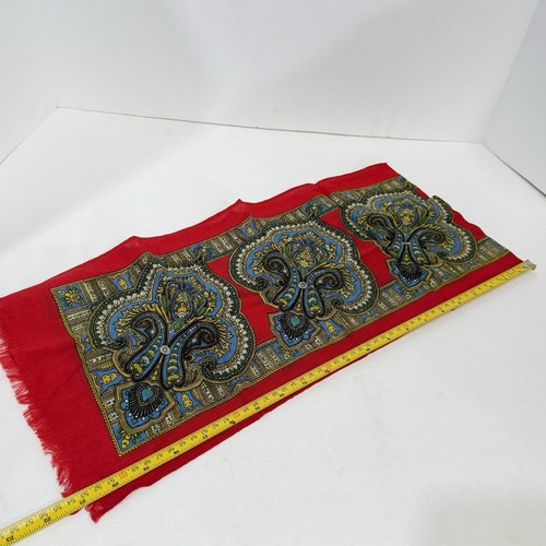 Vintage 100% Wolle bedruckter rechteckiger Schal - Bild 11 von 11