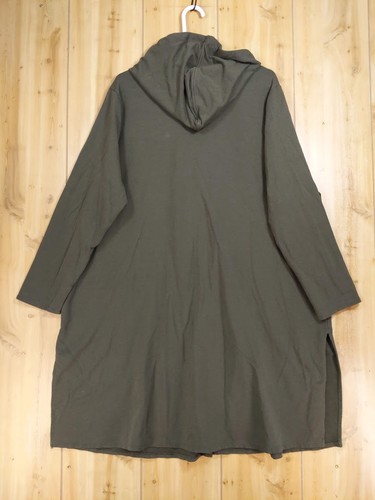 Pure Jill Damen 3X Übergröße olivgrün Kapuze Long Cardigan Staubtuch Pima Modal - Bild 2 von 11