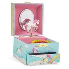 Musical Jewelry Box, Unicorn Rainbow Design with Pullout Drawer, The